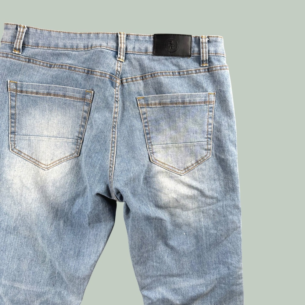 Stitches & Rivets‎ Jeans Men 34x30 Light Wash Stretch Premium Denim Straight Leg